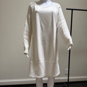 Laundry by Shelli Segal Ivory Cable Knit Sweater Dress Size L NWT